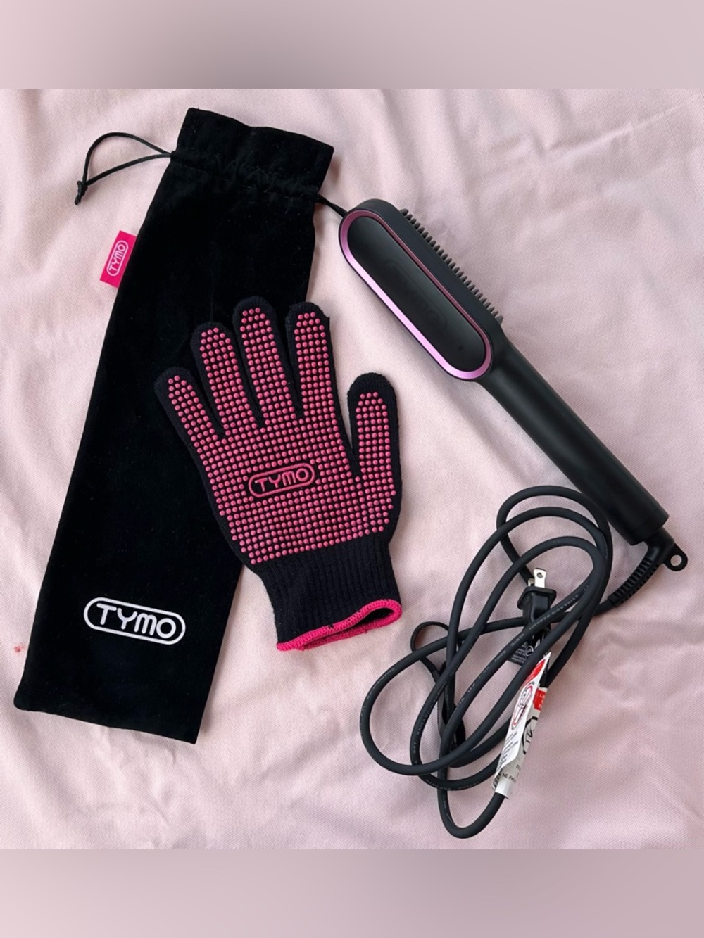 NWOT TYMO Pink & Black Hair Straightener